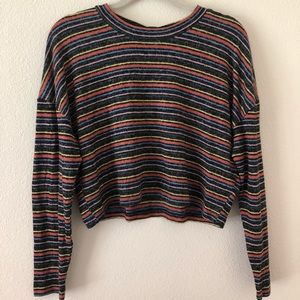 Wild Fable Retro Striped Crop Sweater new w tags